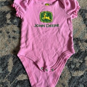 John Deere Pink Baby Bodysuit